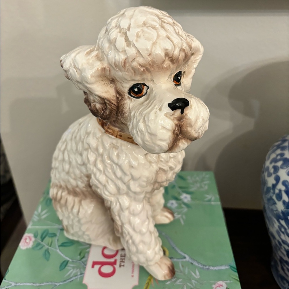 Ceramic White Poodle Dog Figurine